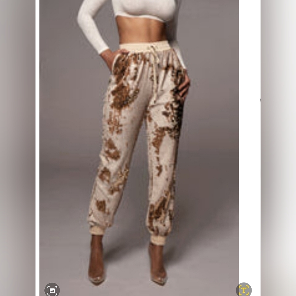 JLUXLABEl VORY ESSENCE SEQUIN JOGGERS